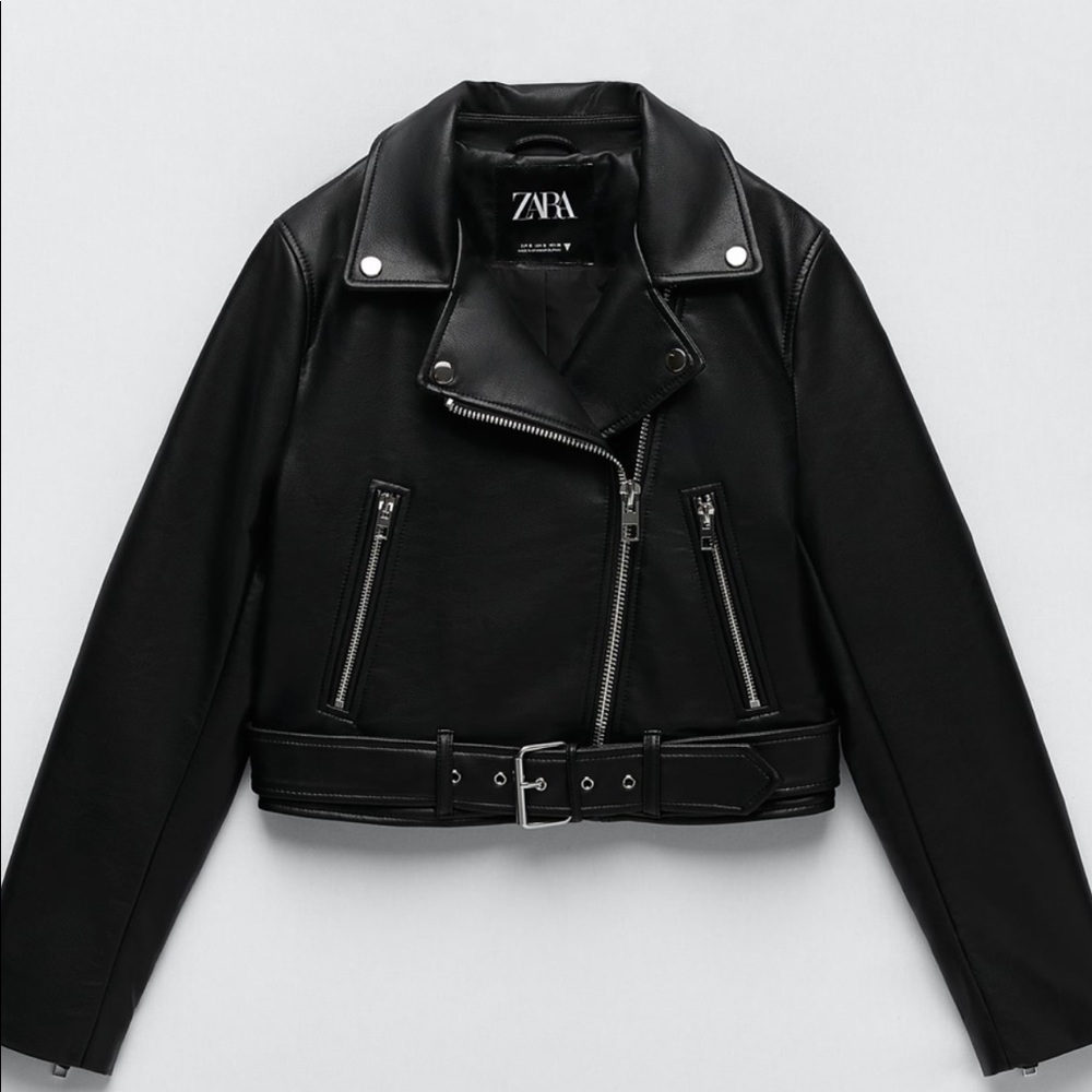 Faux Leather Biker Jacket - ZARA